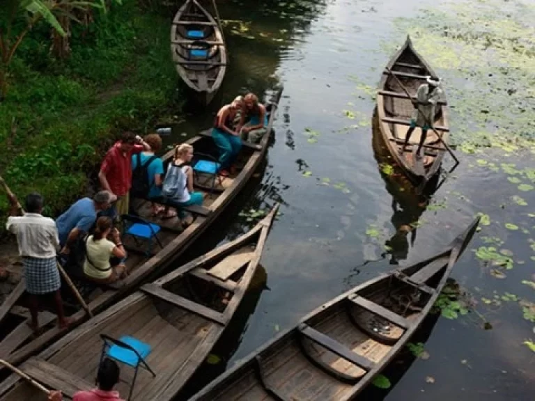 Canoe cruises and transport in Mannanam, Captured while exploring the backwaters of Kerala